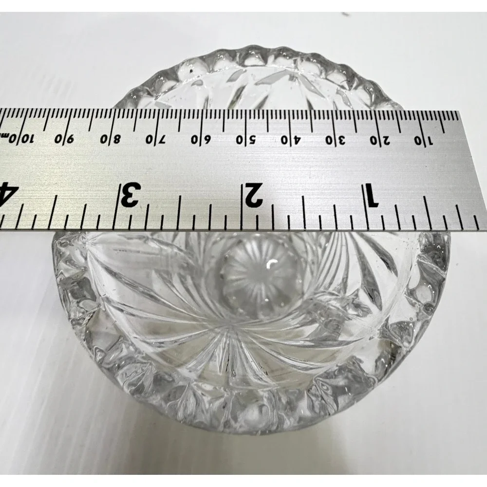 Vintage Clear Cut Crystal Glass Bud Vase‎ Pinwheel Diamond Starburst 5 Inch